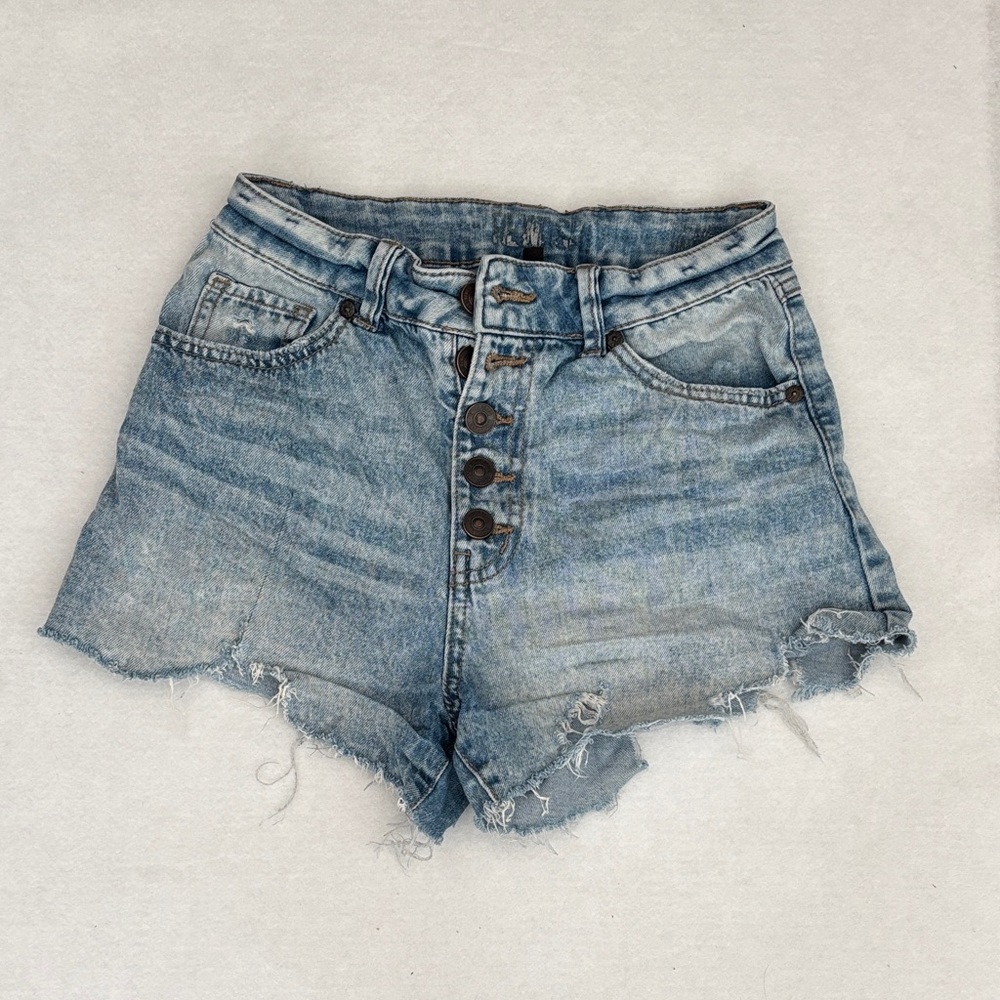Button Fly Cutoff Jean Shorts